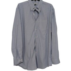 LL Bean Men's Button Down Shirt Blue Stripe Wrinkle Resistant Traditional Fit L